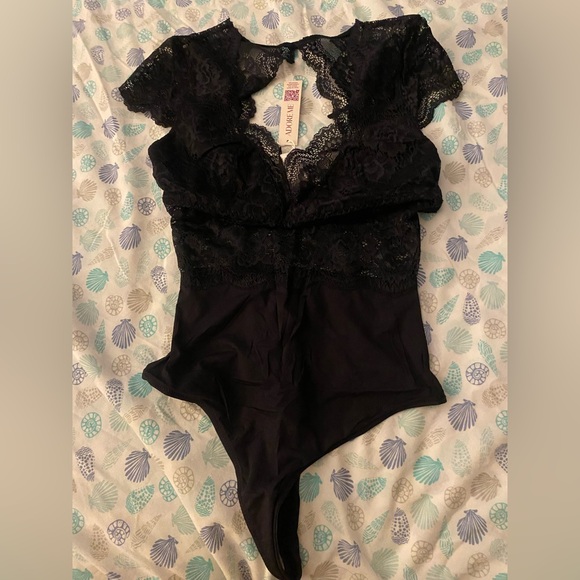 Victoria's Secret Other - Victoria's Secret amour Black Lace Bodysuit Thong size small